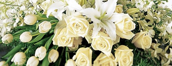 Spray of White Funeral Flowers